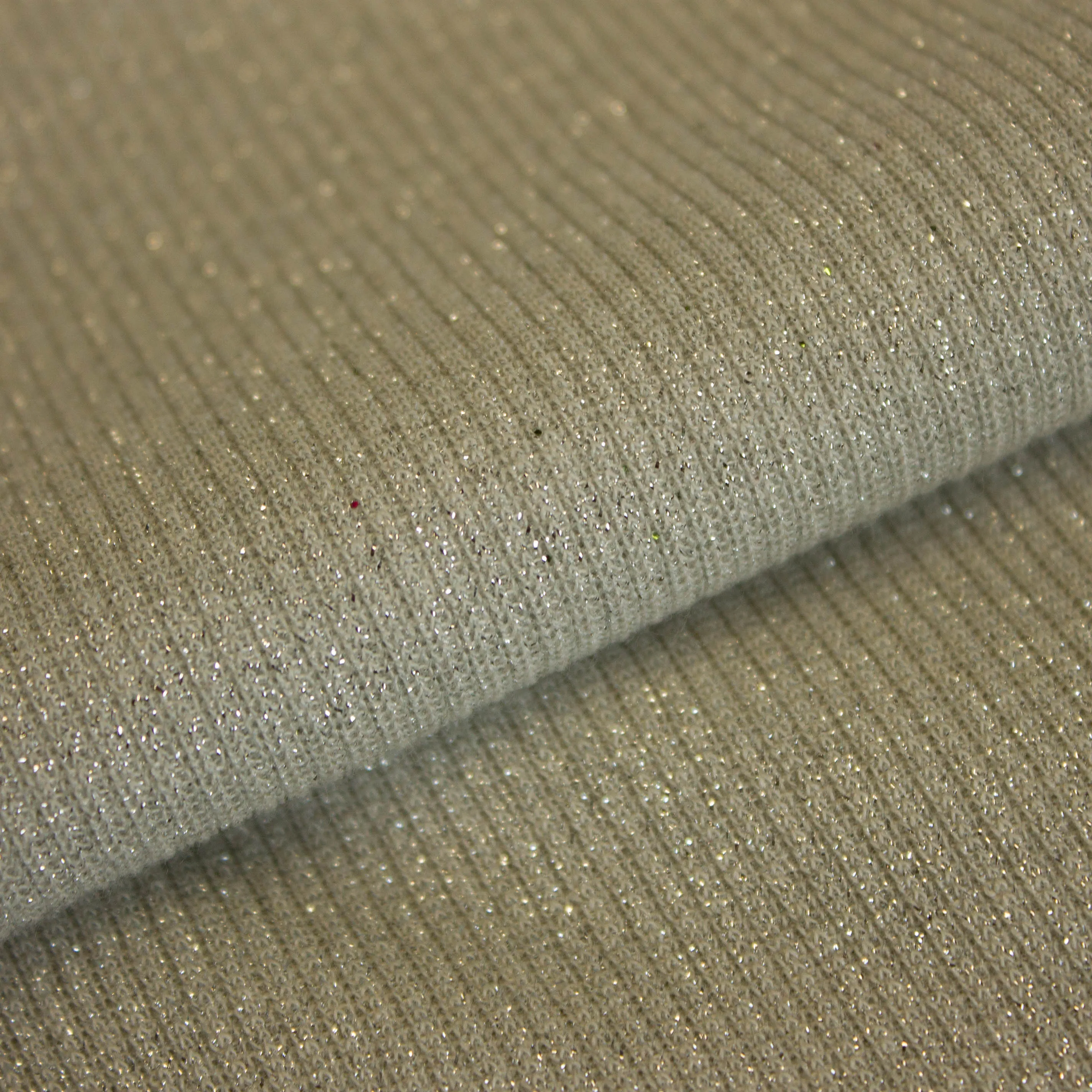 Polyestermengeling elastisch zilver met glitters